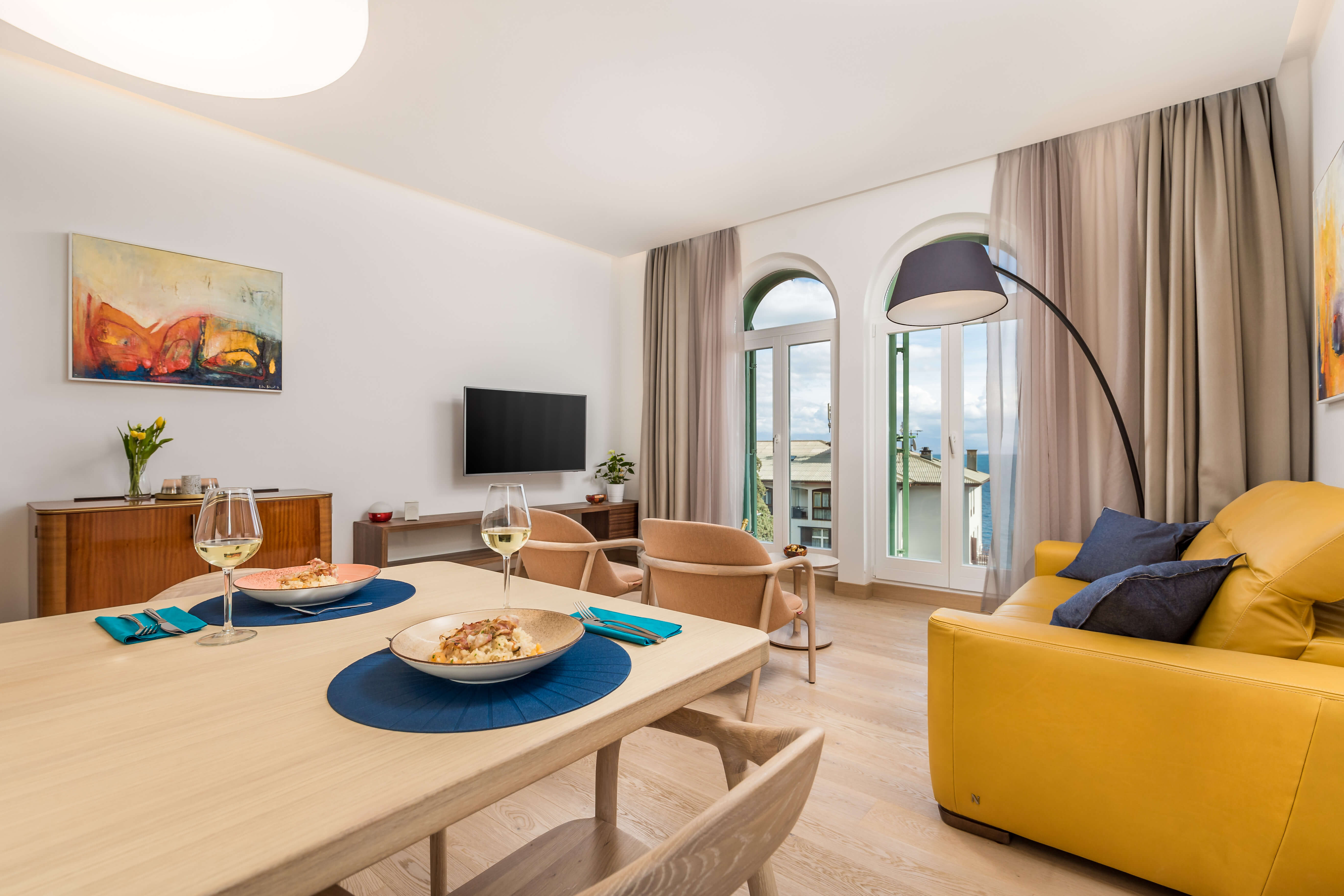 Dining room, living room, apartment OLA, Opatija Luxury apartments, the royal Experience
